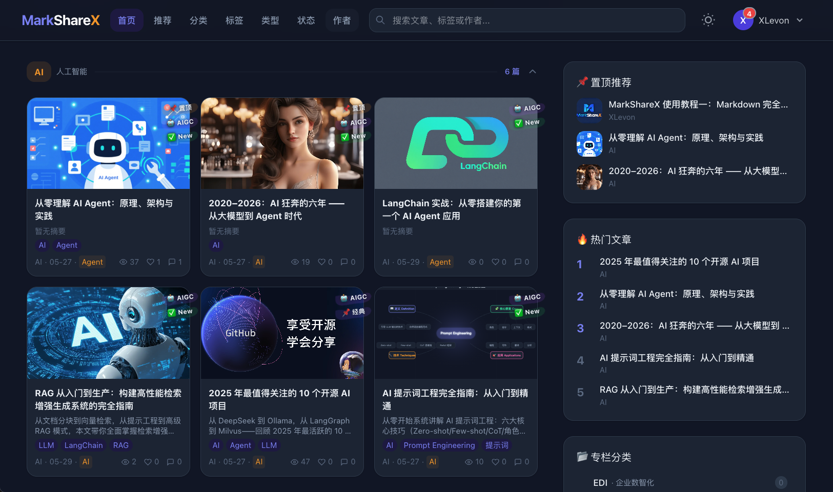 首页文章卡片